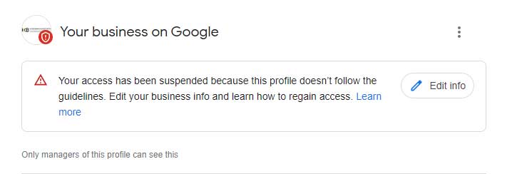 recover Google Business Profile suspended
